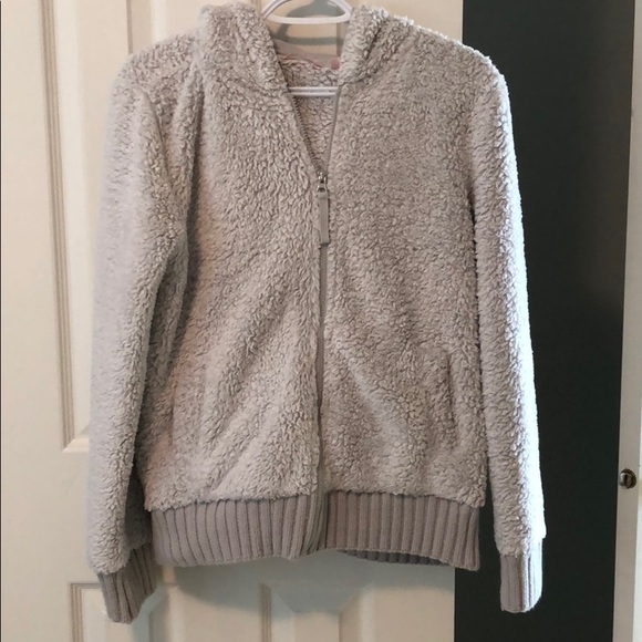 LA VIE EN ROSE Fuzzy Sherpa Penguin Zip Up Hoodie
